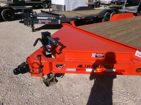 New 2026 Iron Bull 83 x 20 (17+3) EWB Equipment Trailer in Orange with Rampage Ramps and 14K GVWR Flatbed Trailer