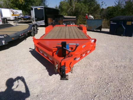 New 2026 Iron Bull 83 x 20 (17+3) EWB Equipment Trailer in Orange with Rampage Ramps and 14K GVWR Flatbed Trailer