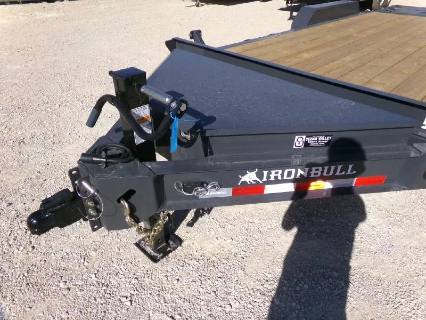 New 2026 Iron Bull 83 x 18 (15+3) EWB Equipment Trailer,14K GVWR, Gray with Rampage Ramps Flatbed Trailer