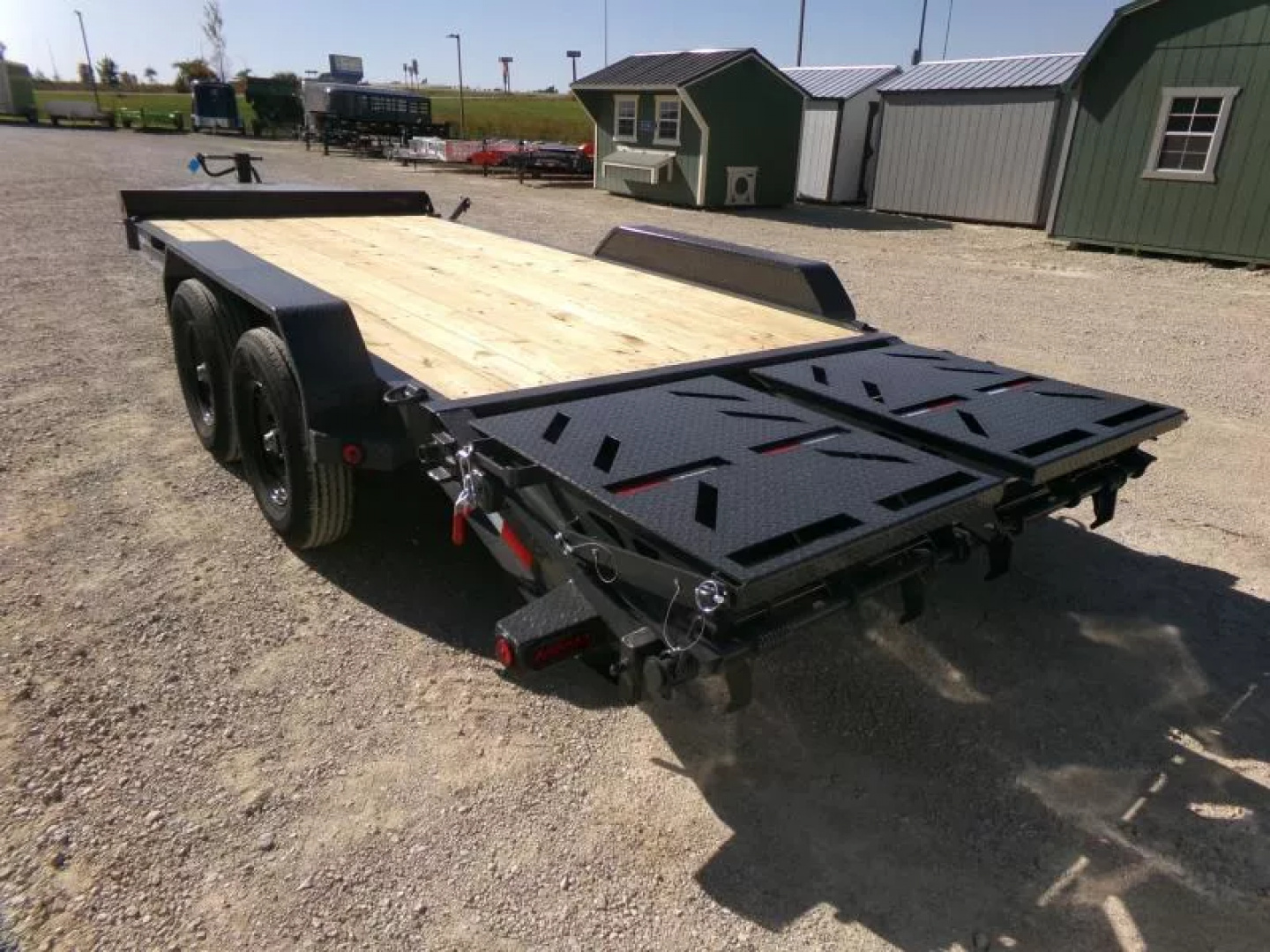 New 2026 Iron Bull 83 x 18 (15+3) EWB Equipment Trailer,14K GVWR, Gray with Rampage Ramps Flatbed Trailer