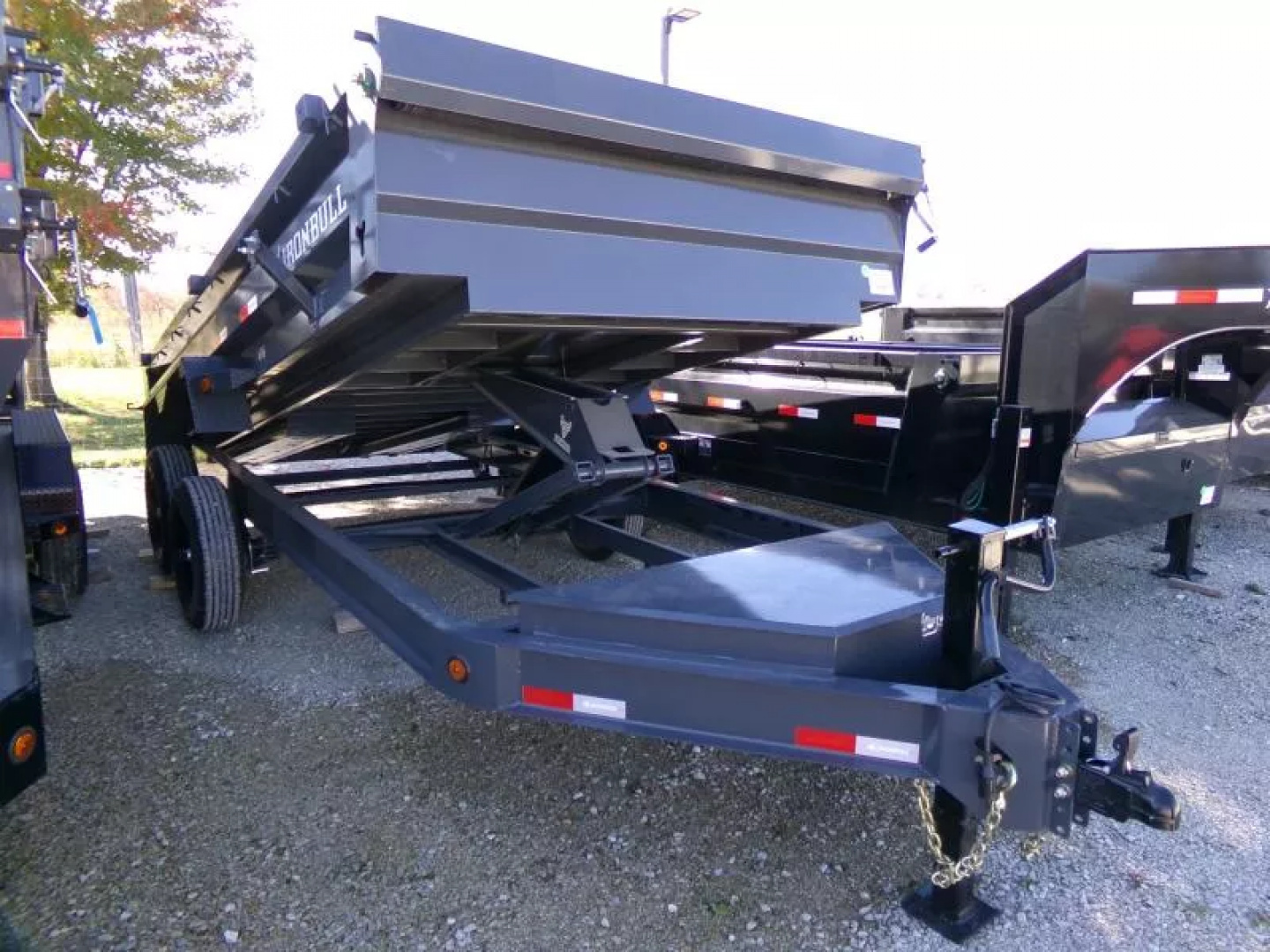 New 2026 Iron Bull 83 x 16 DWB Dump Trailer, 14,999 GVWR, Gray