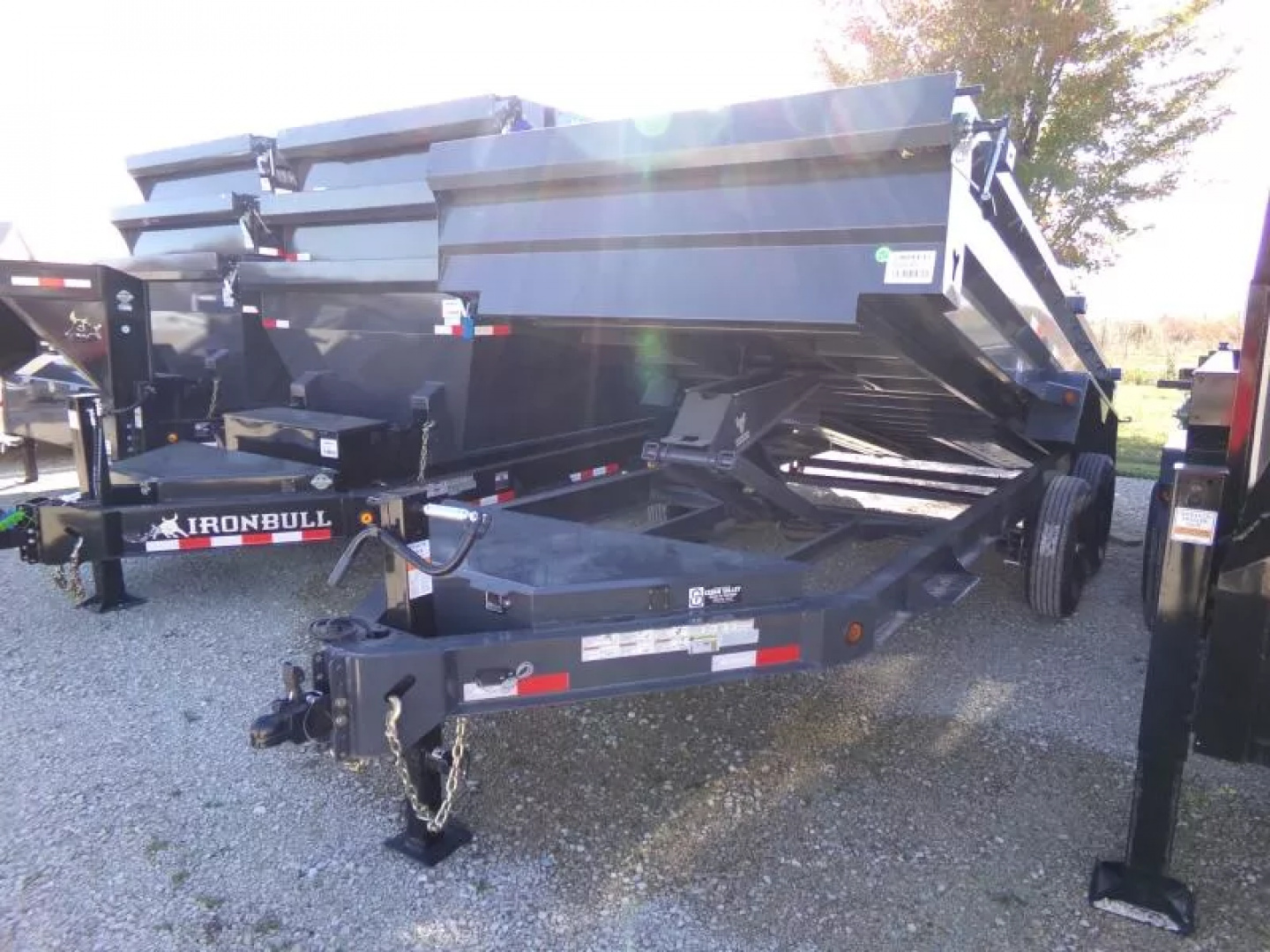 New 2026 Iron Bull 83 x 16 DWB Dump Trailer, 14,999 GVWR, Gray