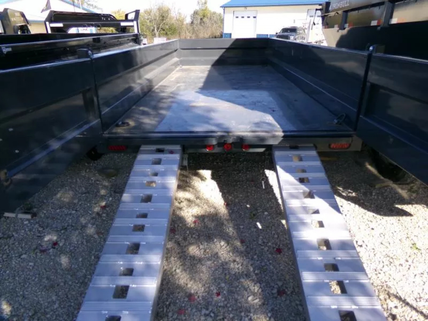 New 2026 Iron Bull 83 x 16 DWB Dump Trailer, 14,999 GVWR, Gray