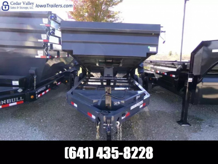 New 2026 Iron Bull 83 x 16 DWB Dump Trailer, 14,999 GVWR, Gray