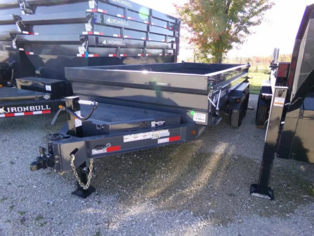 New 2026 Iron Bull 83 x 16 DWB Dump Trailer, 14,999 GVWR, Gray