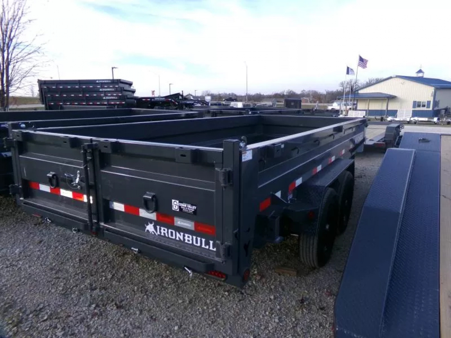 New 2026 Iron Bull 83 x 16 DWB Dump Trailer, 14,999 GVWR, Gray