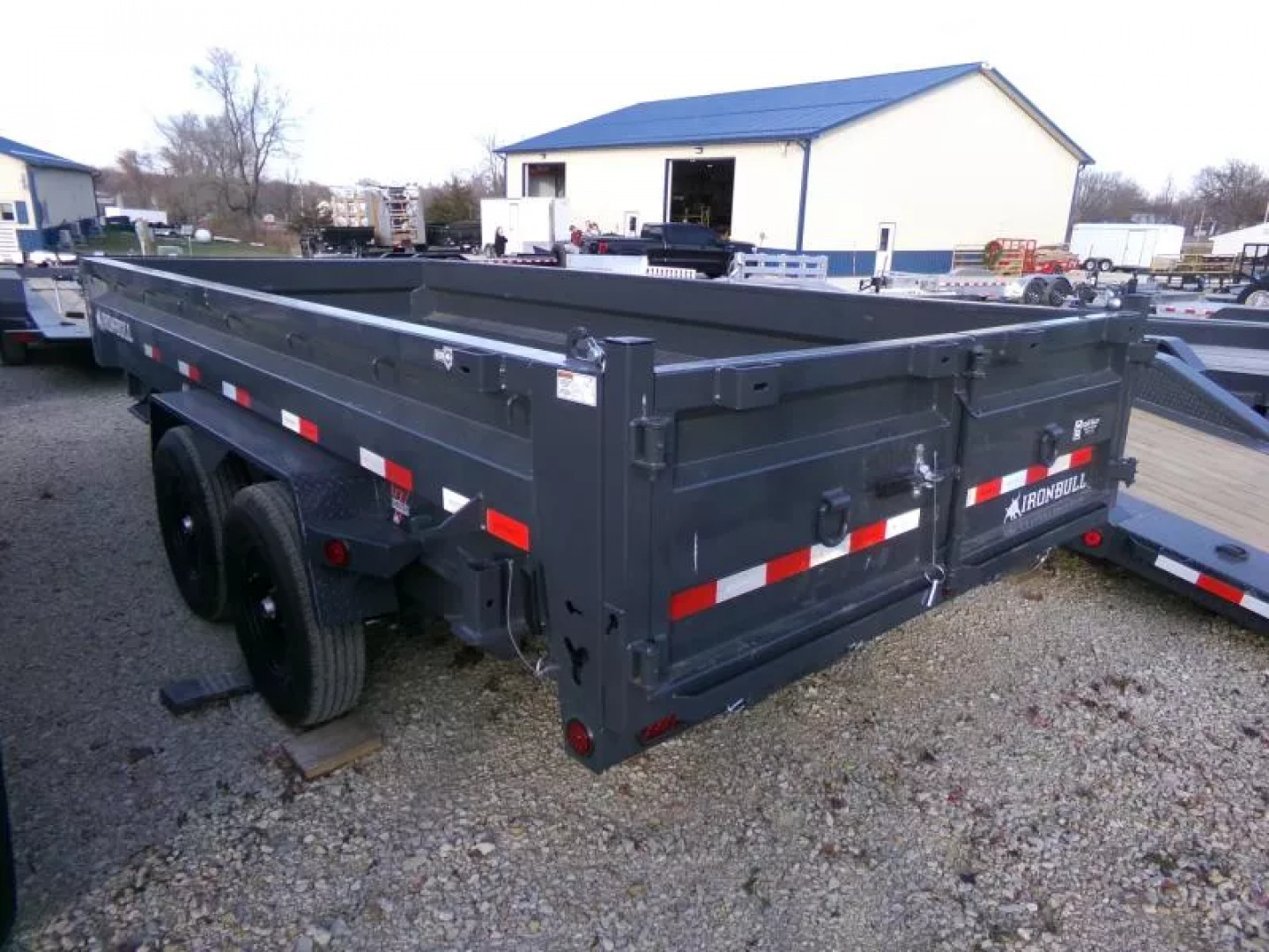 New 2026 Iron Bull 83 x 16 DWB Dump Trailer, 14,999 GVWR, Gray