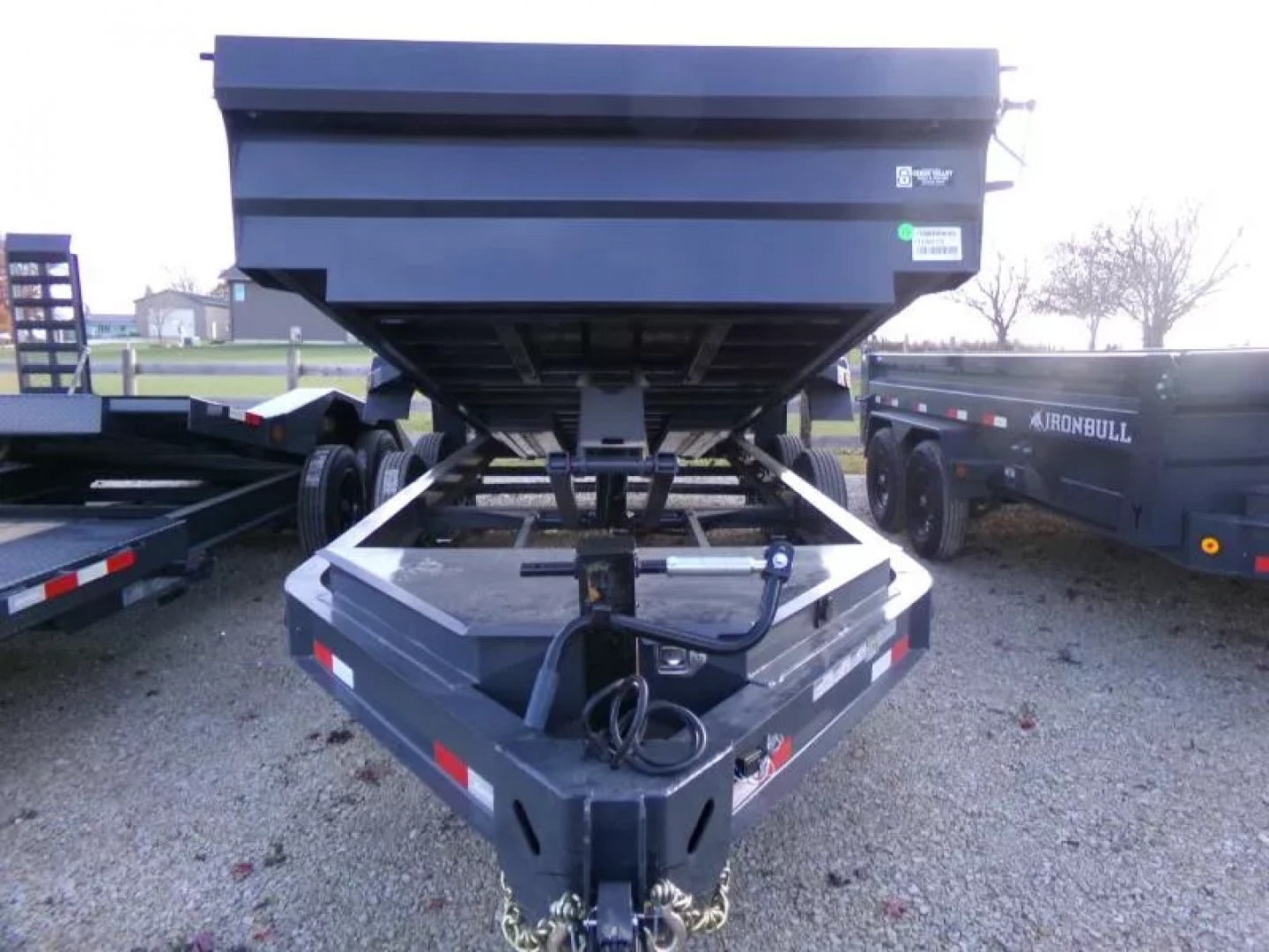 New 2026 Iron Bull 83 x 16 DWB Dump Trailer, 14,999 GVWR, Gray