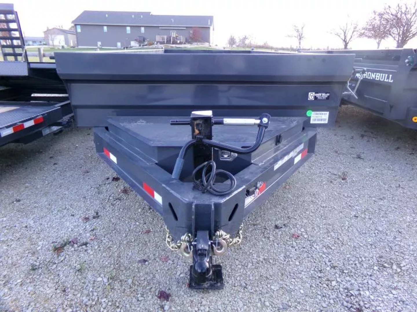 New 2026 Iron Bull 83 x 16 DWB Dump Trailer, 14,999 GVWR, Gray