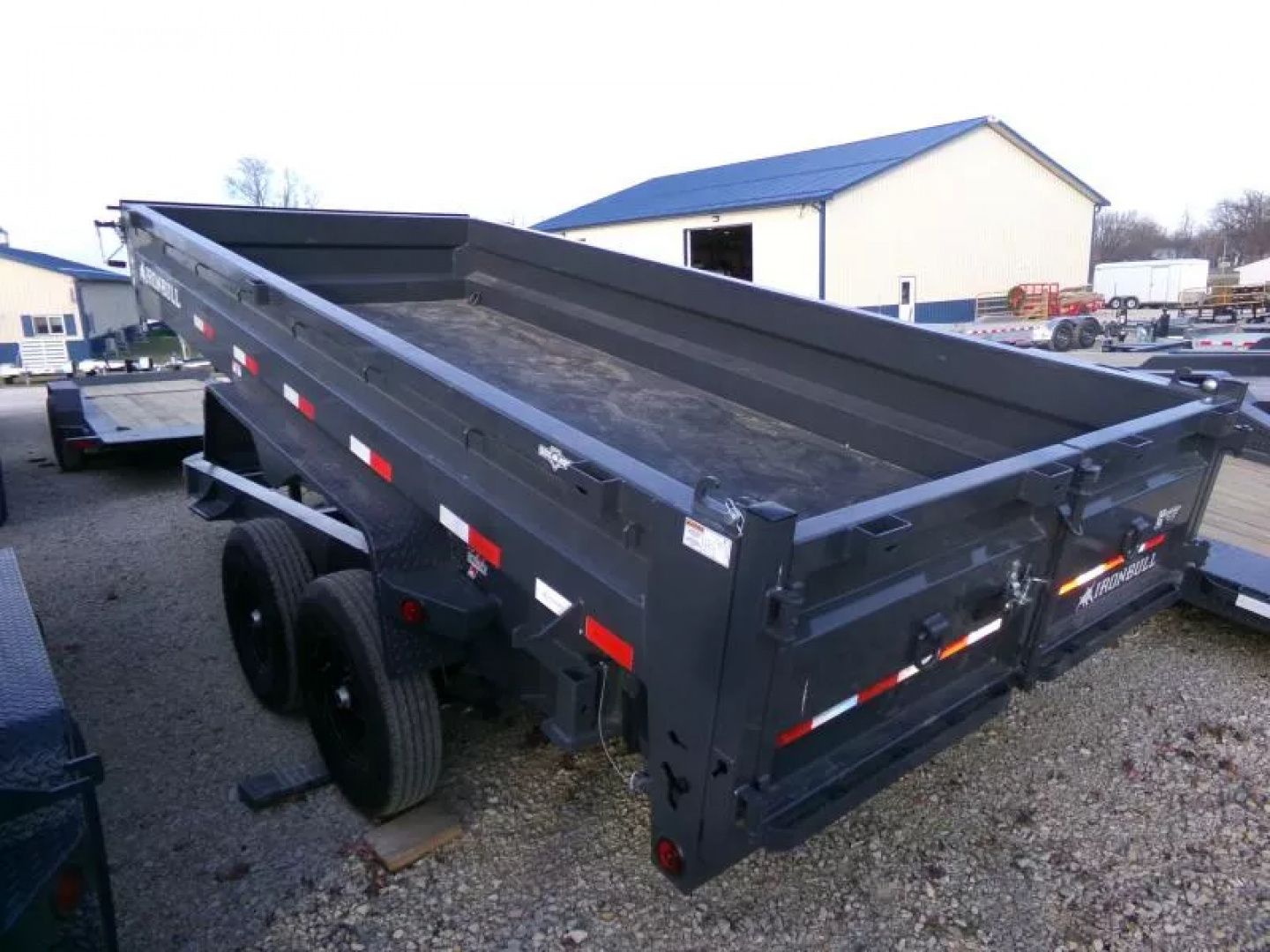 New 2026 Iron Bull 83 x 16 DWB Dump Trailer, 14,999 GVWR, Gray