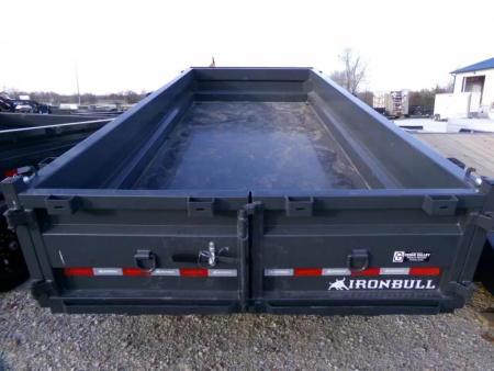 New 2026 Iron Bull 83 x 16 DWB Dump Trailer, 14,999 GVWR, Gray