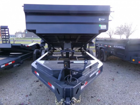 New 2026 Iron Bull 83 x 16 DWB Dump Trailer, 14,999 GVWR, Gray