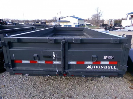 New 2026 Iron Bull 83 x 16 DWB Dump Trailer, 14,999 GVWR, Gray