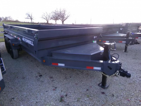 New 2026 Iron Bull 83 x 16 DWB Dump Trailer, 14,999 GVWR, Gray