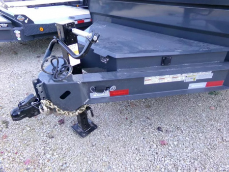 New 2026 Iron Bull 83 x 16 DWB Dump Trailer, 14,999 GVWR, Gray