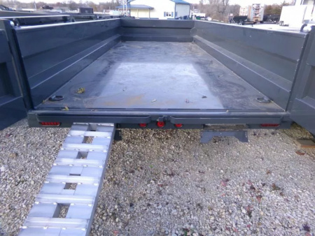 New 2026 Iron Bull 83 x 16 DWB Dump Trailer, 14,999 GVWR, Gray