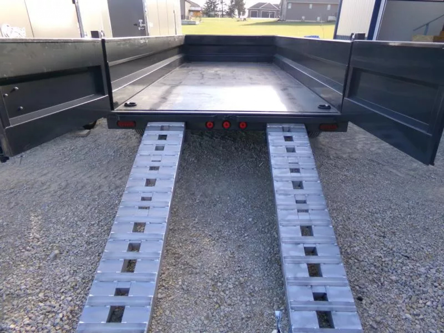 New 2026 Iron Bull 83 x 16 DWB Dump Trailer, 14,999 GVWR, Gray