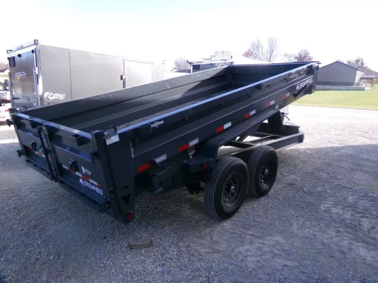 New 2026 Iron Bull 83 x 16 DWB Dump Trailer, 14,999 GVWR, Gray