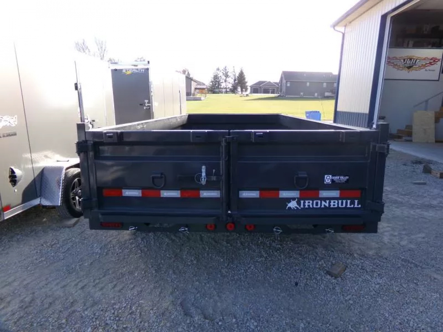 New 2026 Iron Bull 83 x 16 DWB Dump Trailer, 14,999 GVWR, Gray