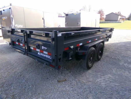 New 2026 Iron Bull 83 x 16 DWB Dump Trailer, 14,999 GVWR, Gray