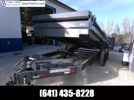 New 2026 Iron Bull 83 x 16 DWB Dump Trailer, 14,999 GVWR, Gray