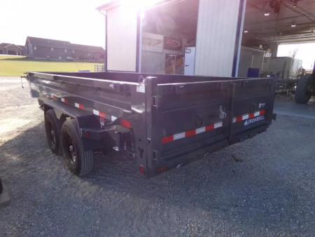 New 2026 Iron Bull 83 x 16 DWB Dump Trailer, 14,999 GVWR, Gray