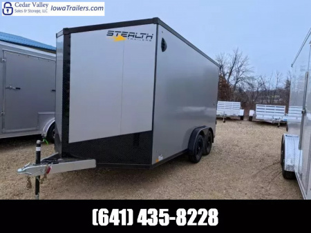 New 2026 Stealth Trailers 7.5 x 14 x 7 COBRA Enclosed Cargo- Black Out Package with 7K GVWR, Torsion Axles and Translucent Roof