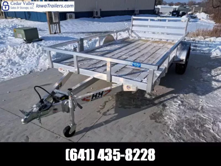 New 2026 H&H Trailers 76 x 12 Aluminum Rail Side Utility with 5K GVWR, Brakes and Spare Tire Mount