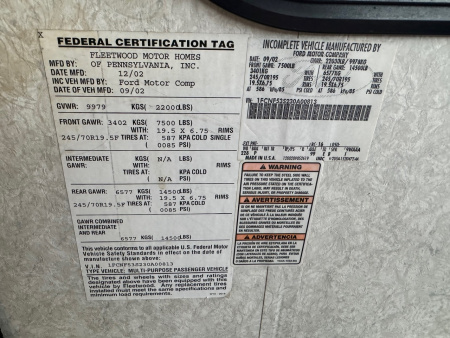 Used 2003 Fleetwood RV BOUNDER Class A