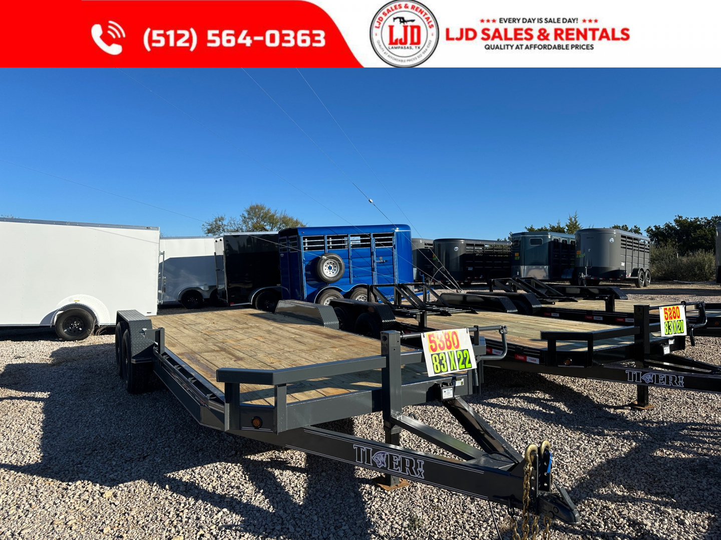 New 2026 Tiger -- 83  X 22'- Equipment Trailer