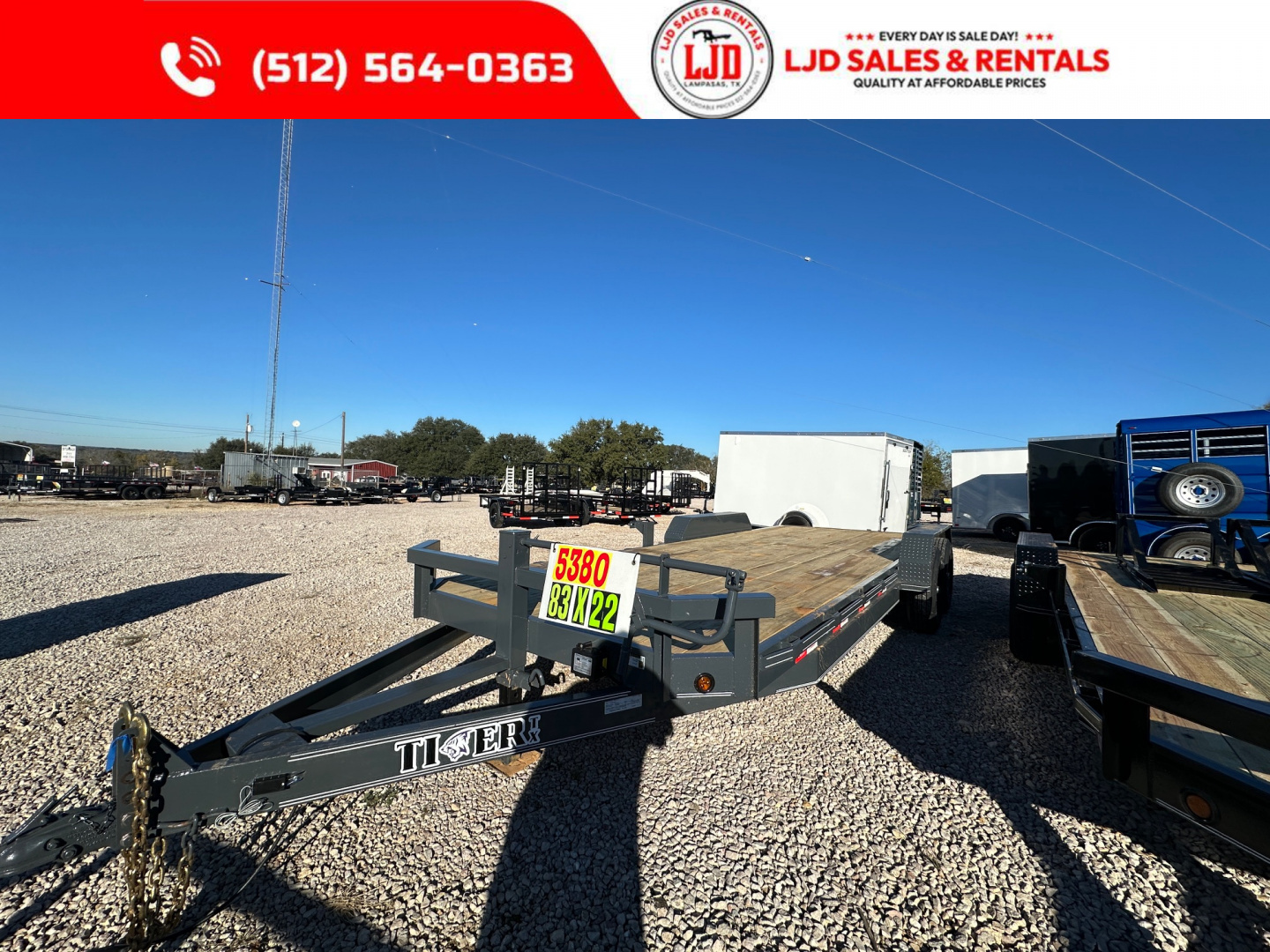 New 2026 Tiger -- 83 "X 22'- Equipment Trailer