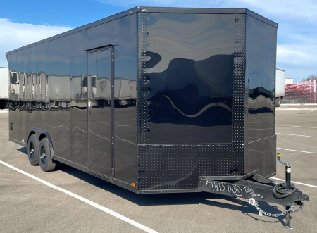 New 8.5 x 24' Enclosed Blackout Car / Racing Trailer 9,990LB, 7' High, Spoiler, Spread Axles