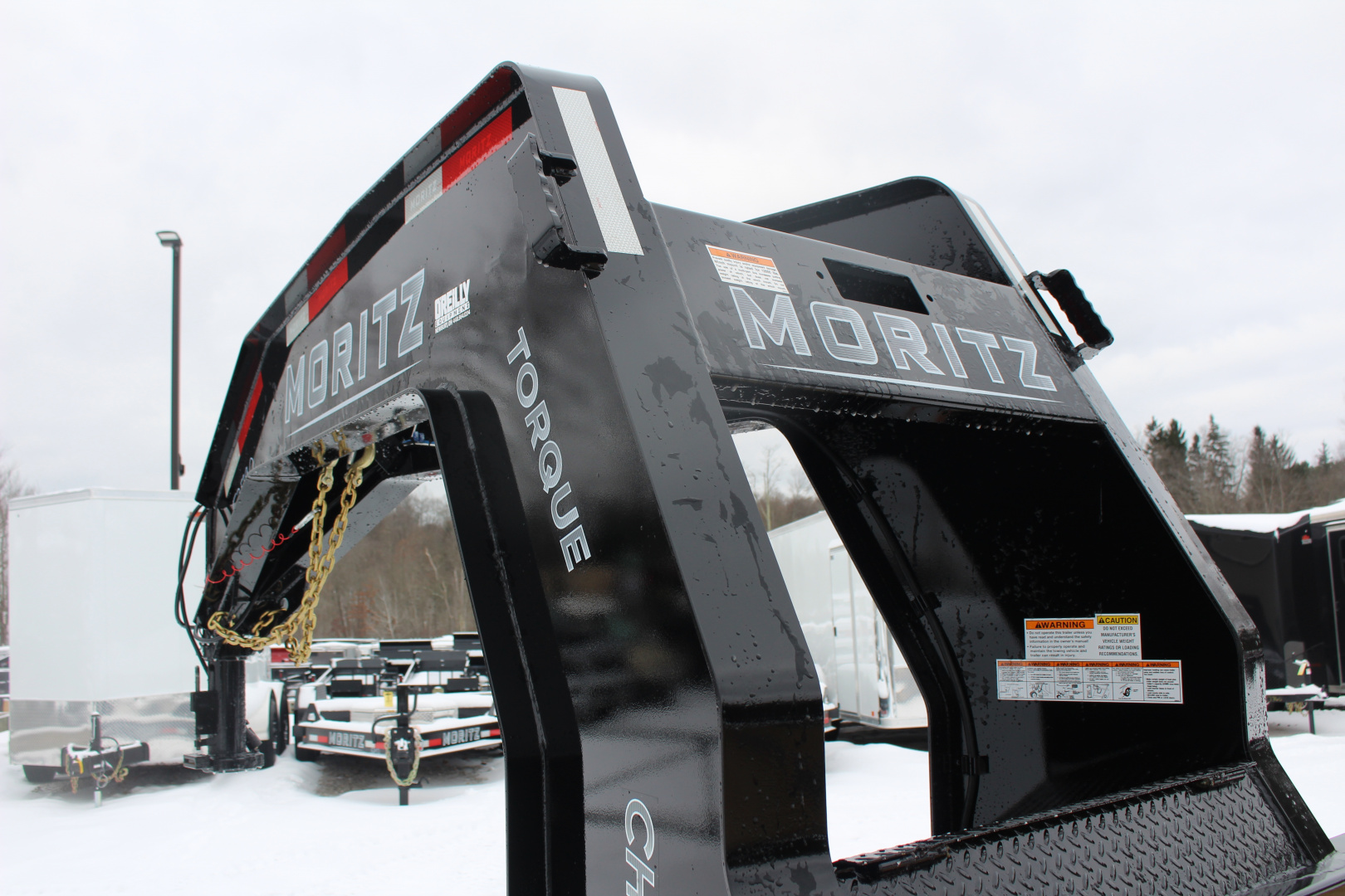 New 2026 Moritz FDGH Hydraulic Tail 32' GOOSENECK Deckover Flatbed Trailer- 25900# GVW