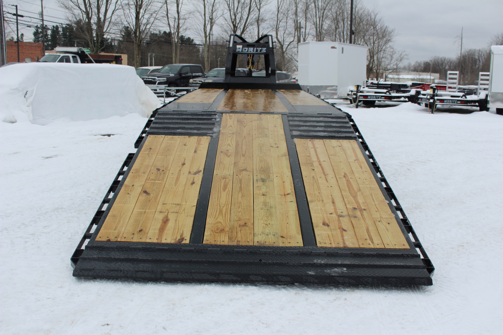 New 2026 Moritz FDGH Hydraulic Tail 32' GOOSENECK Deckover Flatbed Trailer- 25900# GVW