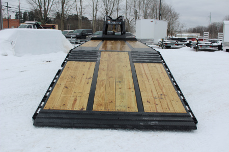 New 2026 Moritz FDGH Hydraulic Tail 32' GOOSENECK Deckover Flatbed Trailer- 25900# GVW