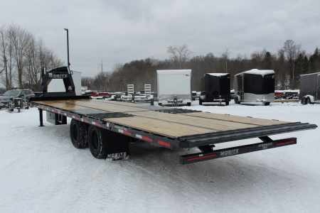 New 2026 Moritz FDGH Hydraulic Tail 32' GOOSENECK Deckover Flatbed Trailer- 25900# GVW