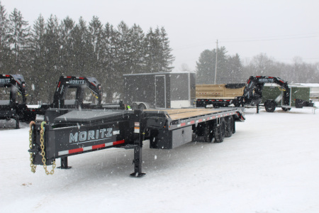 New 2026 Moritz FDPH DT 22' + 5' - Pintle Ring Deckover AIR BRAKE Equipment Trailer - 40000# GVW