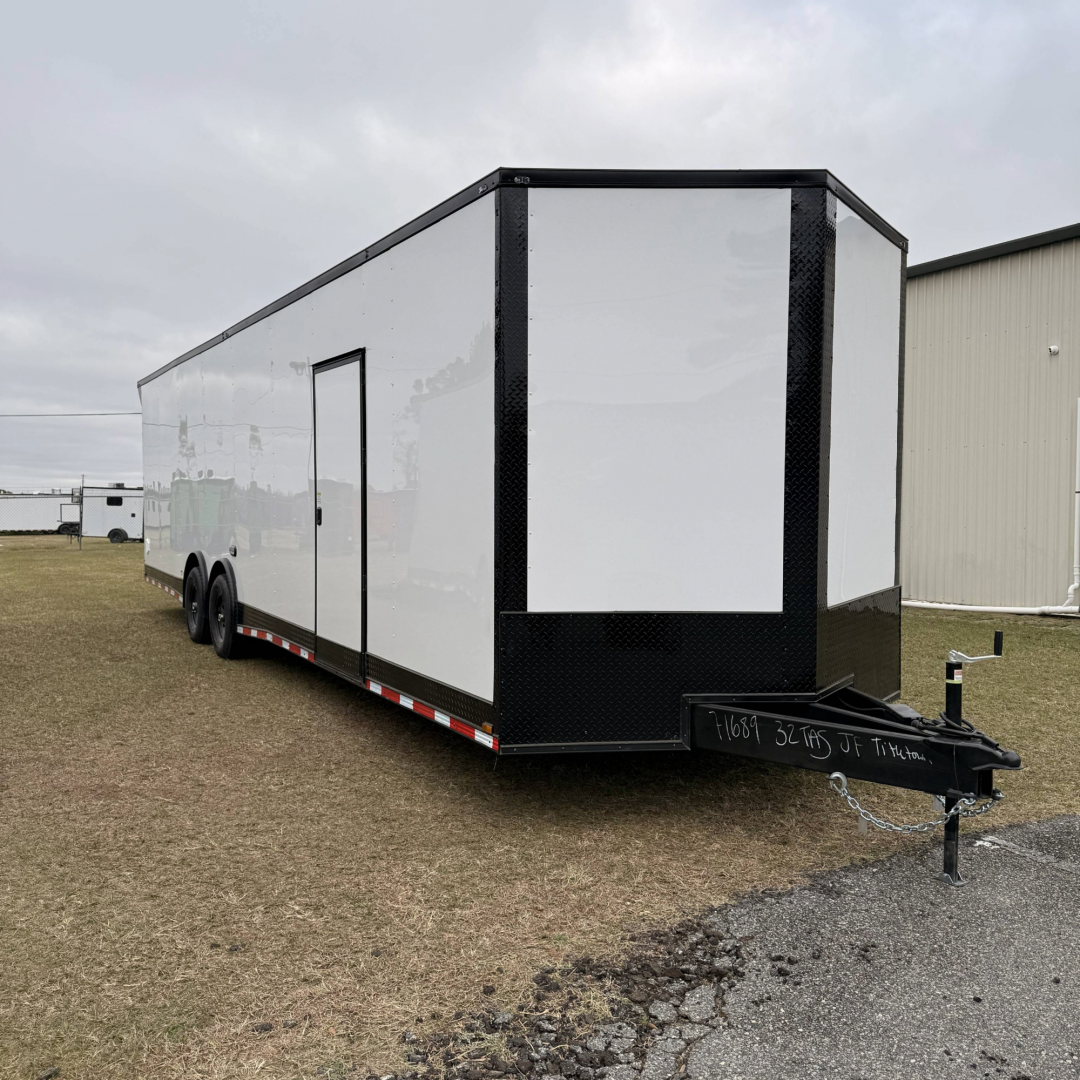New 8.5X32TA5 White Standard Car Hauler Trailer