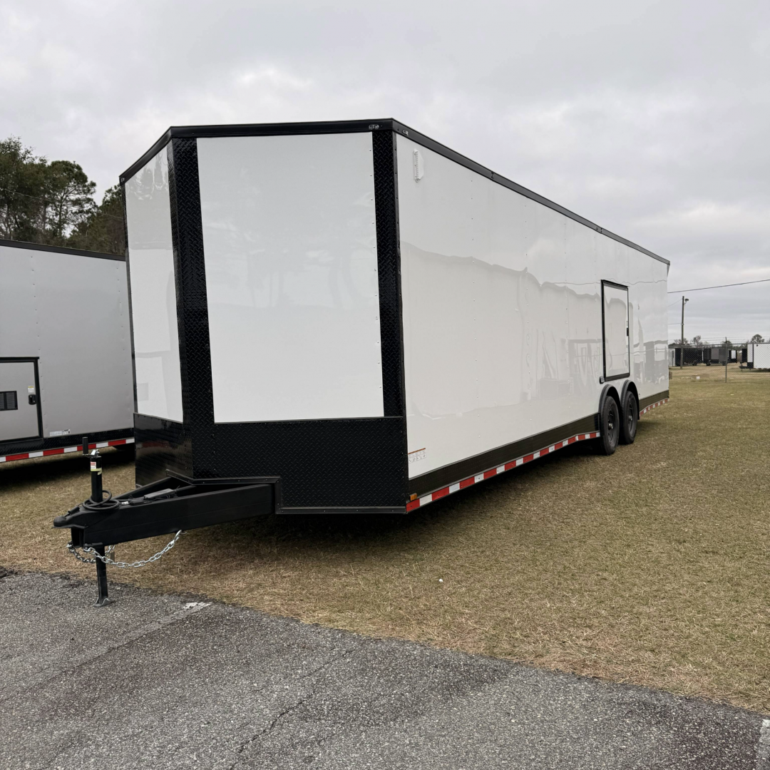 New 8.5X32TA5 White Standard Car Hauler Trailer