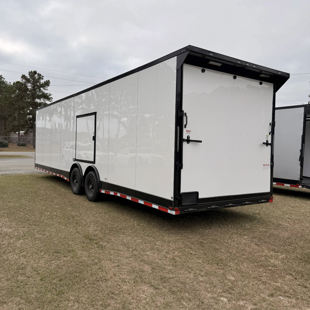 New 8.5X32TA5 White Standard Car Hauler Trailer