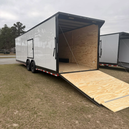 New 8.5X32TA5 White Standard Car Hauler Trailer