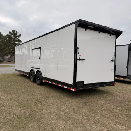 New 8.5X32TA5 White Standard Car Hauler Trailer