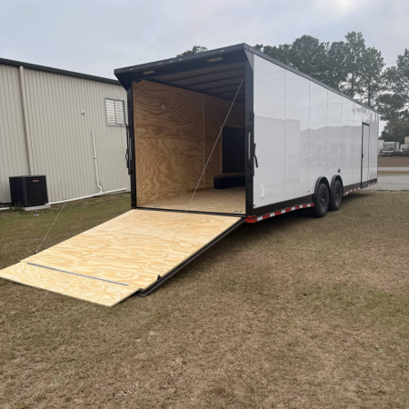 New 8.5X32TA5 White Standard Car Hauler Trailer