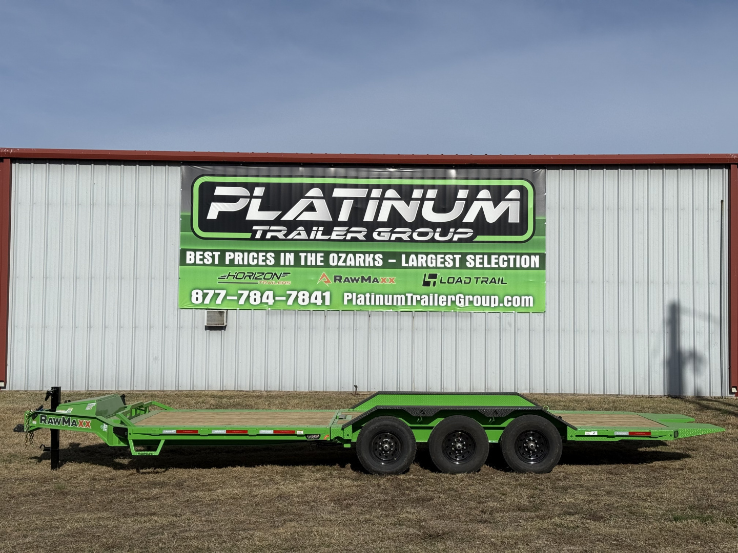 New 2026 RawMaxx G3X 102X26 BUMPER PULL GRAVITY TILT TRAILER RHINO LINED FENDERS 21K GVWR Tilt Trailer