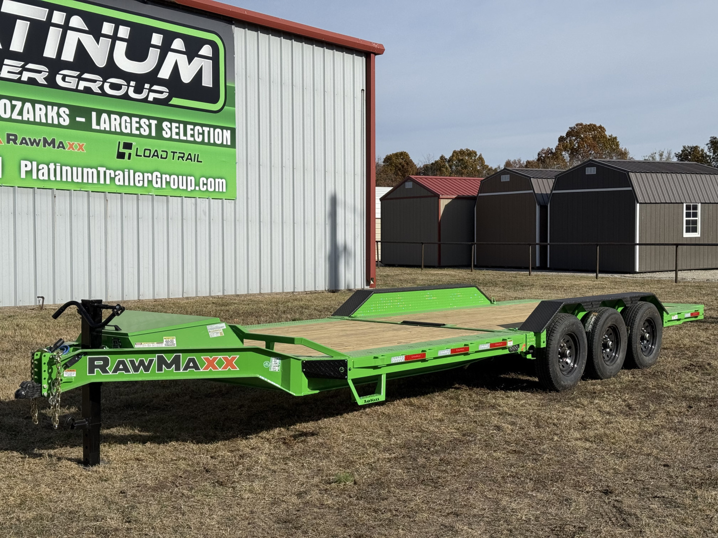 New 2026 RawMaxx G3X 102X26 BUMPER PULL GRAVITY TILT TRAILER RHINO LINED FENDERS 21K GVWR Tilt Trailer