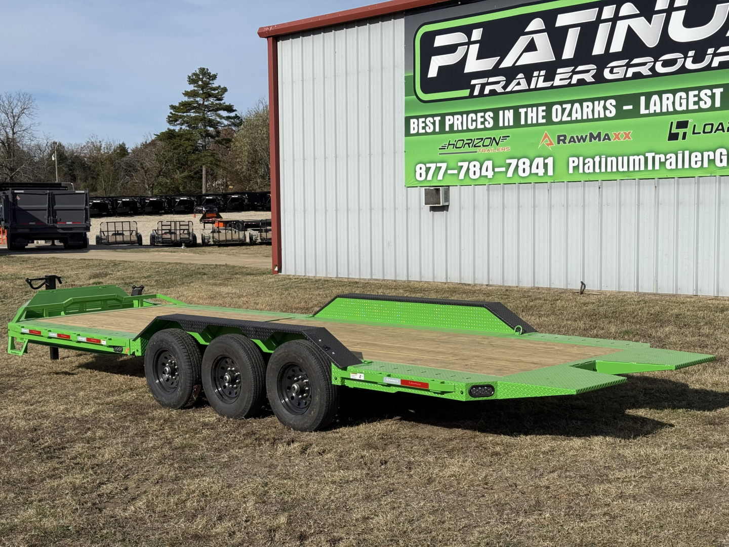 New 2026 RawMaxx G3X 102X26 BUMPER PULL GRAVITY TILT TRAILER RHINO LINED FENDERS 21K GVWR Tilt Trailer