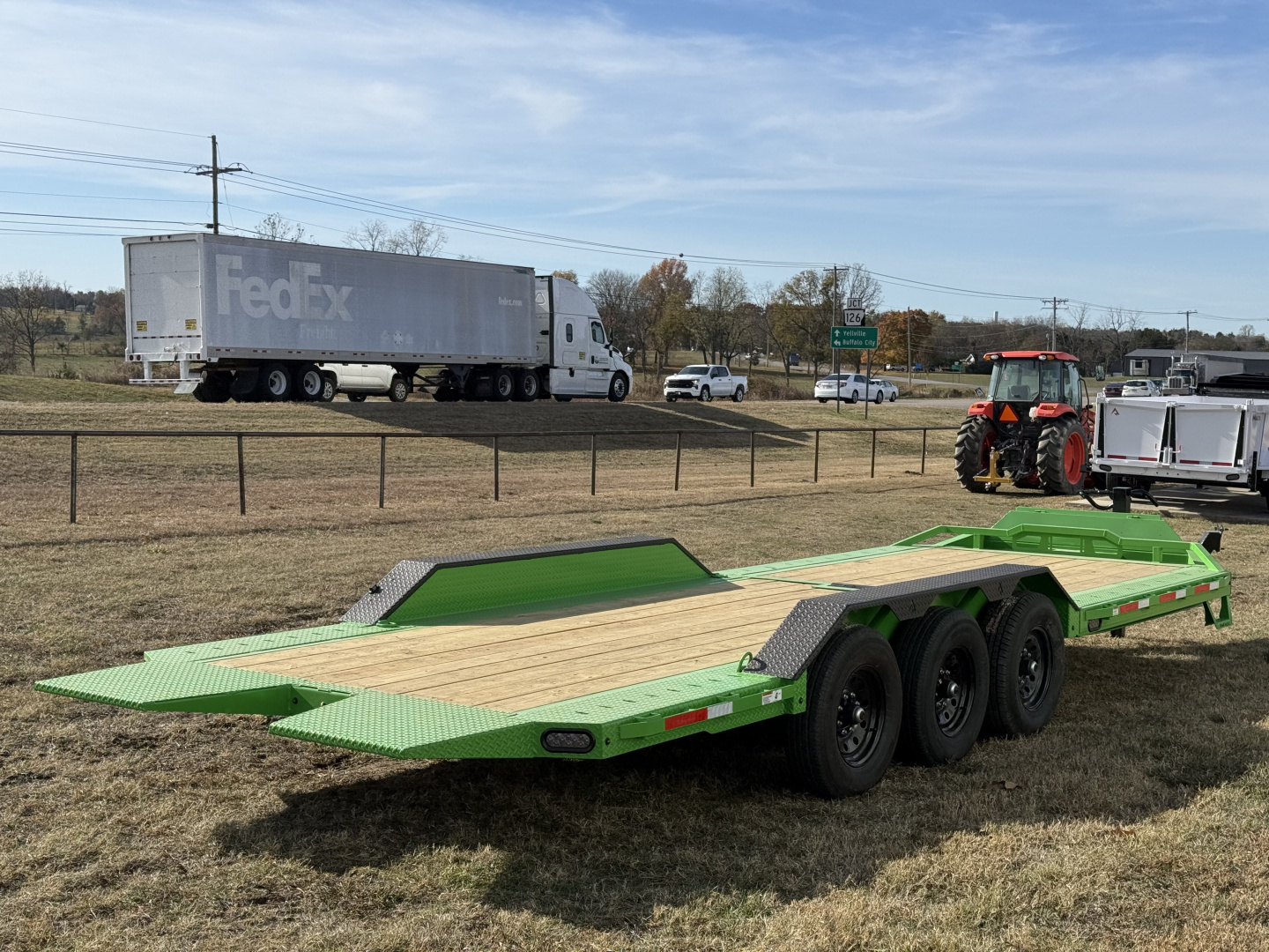 New 2026 RawMaxx G3X 102X26 BUMPER PULL GRAVITY TILT TRAILER RHINO LINED FENDERS 21K GVWR Tilt Trailer