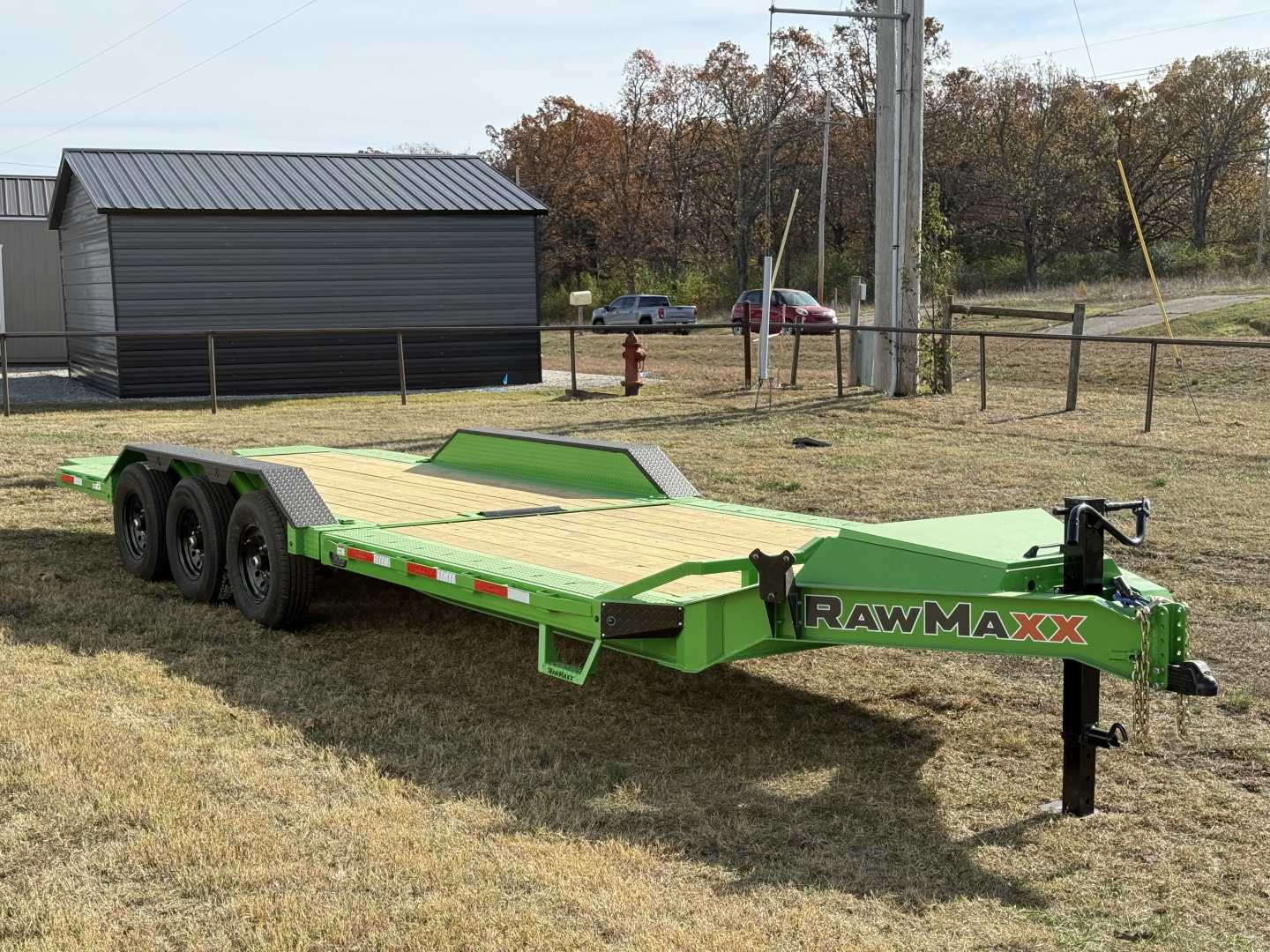 New 2026 RawMaxx G3X 102X26 BUMPER PULL GRAVITY TILT TRAILER RHINO LINED FENDERS 21K GVWR Tilt Trailer