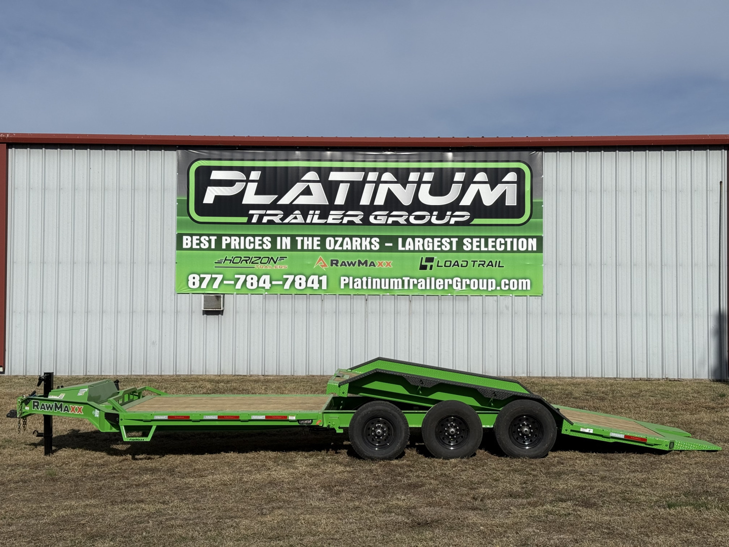 New 2026 RawMaxx G3X 102X26 BUMPER PULL GRAVITY TILT TRAILER RHINO LINED FENDERS 21K GVWR Tilt Trailer