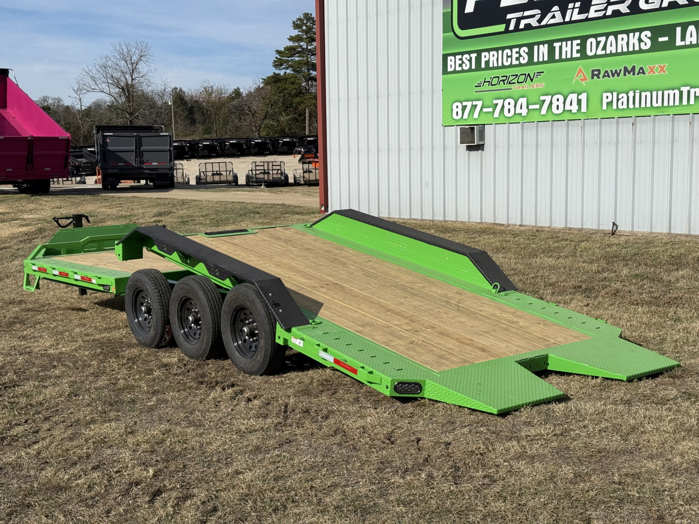 New 2026 RawMaxx G3X 102X26 BUMPER PULL GRAVITY TILT TRAILER RHINO LINED FENDERS 21K GVWR Tilt Trailer
